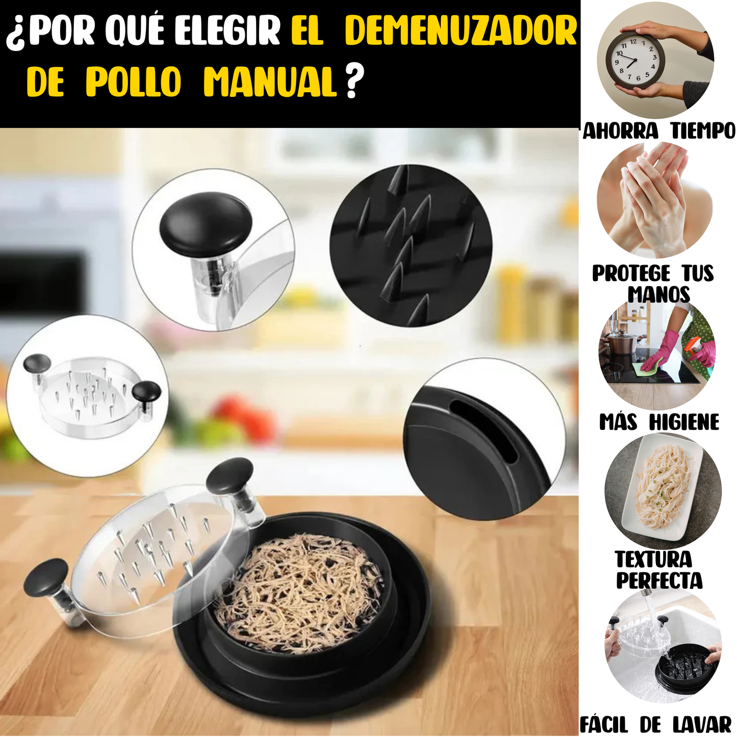 Desmenuzador de Pollo Manual