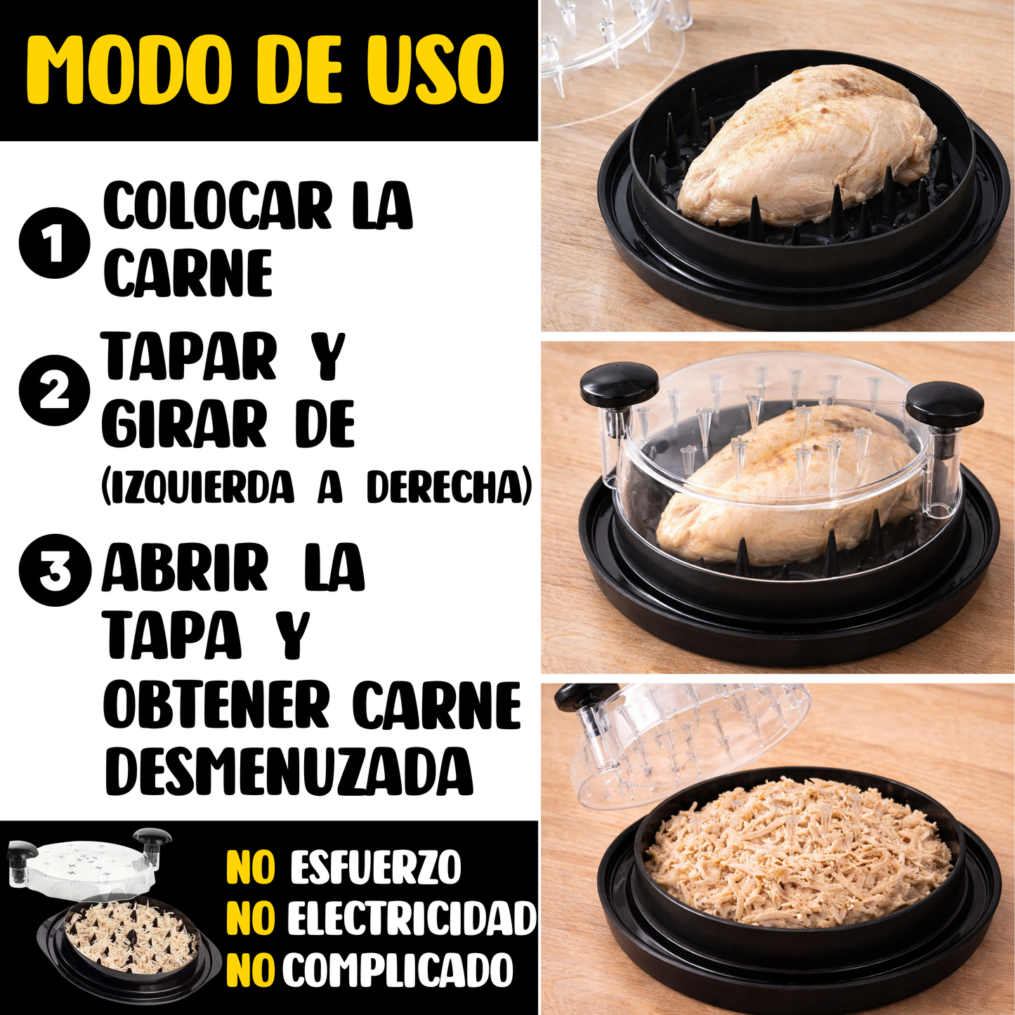 Desmenuzador de Pollo Manual